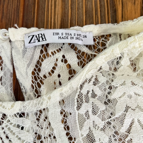 Zara ivory lace top with matching camisole tank size small - Picture 2 of 3